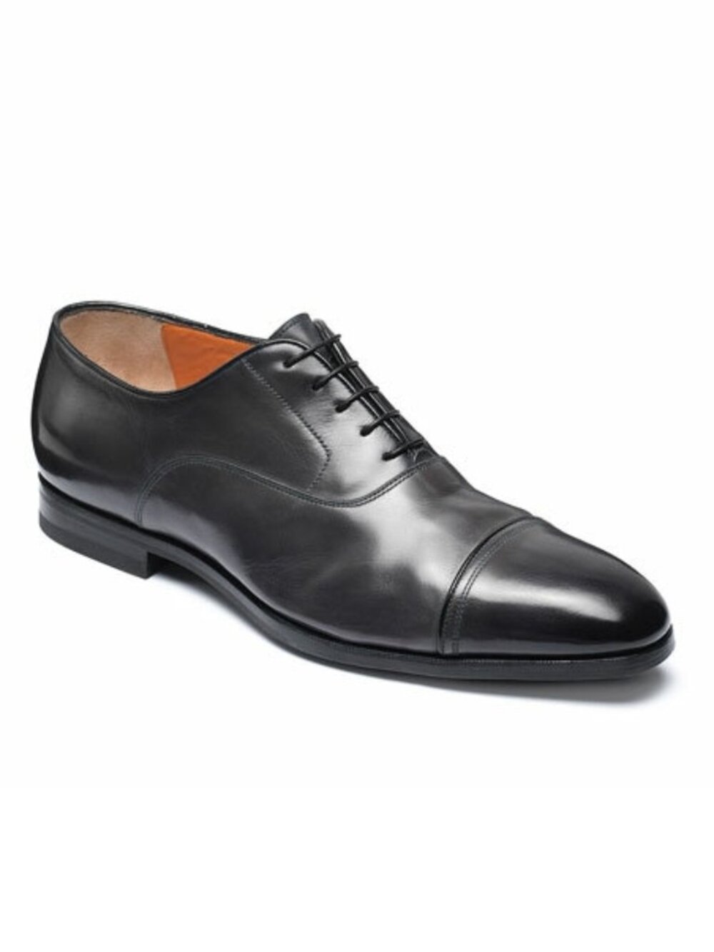 New! Santoni Nicolo Cap Toe Oxford Dark Gray Leather Size 9.5 D DD37